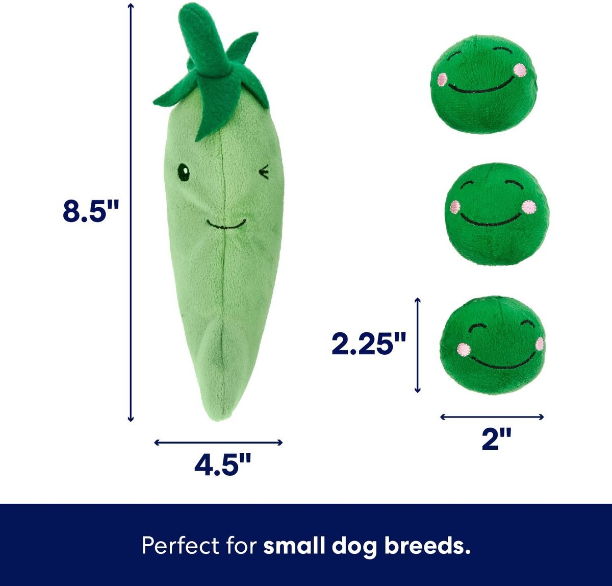 Frisco Peapod and Peas 2-in-1 Rip for Surprise Plush Squeaky Dog Toy