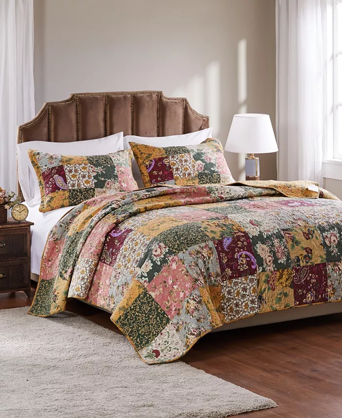 Greenland Home Fashions Antique Chic 100% Cotton Patchwork 2-Pc. Quilt， Twin