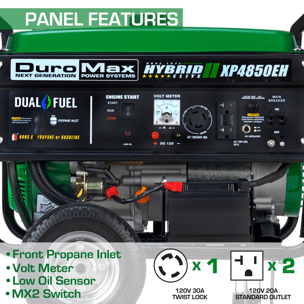 4850-Watt Gasoline/Propane Portable Generator ;