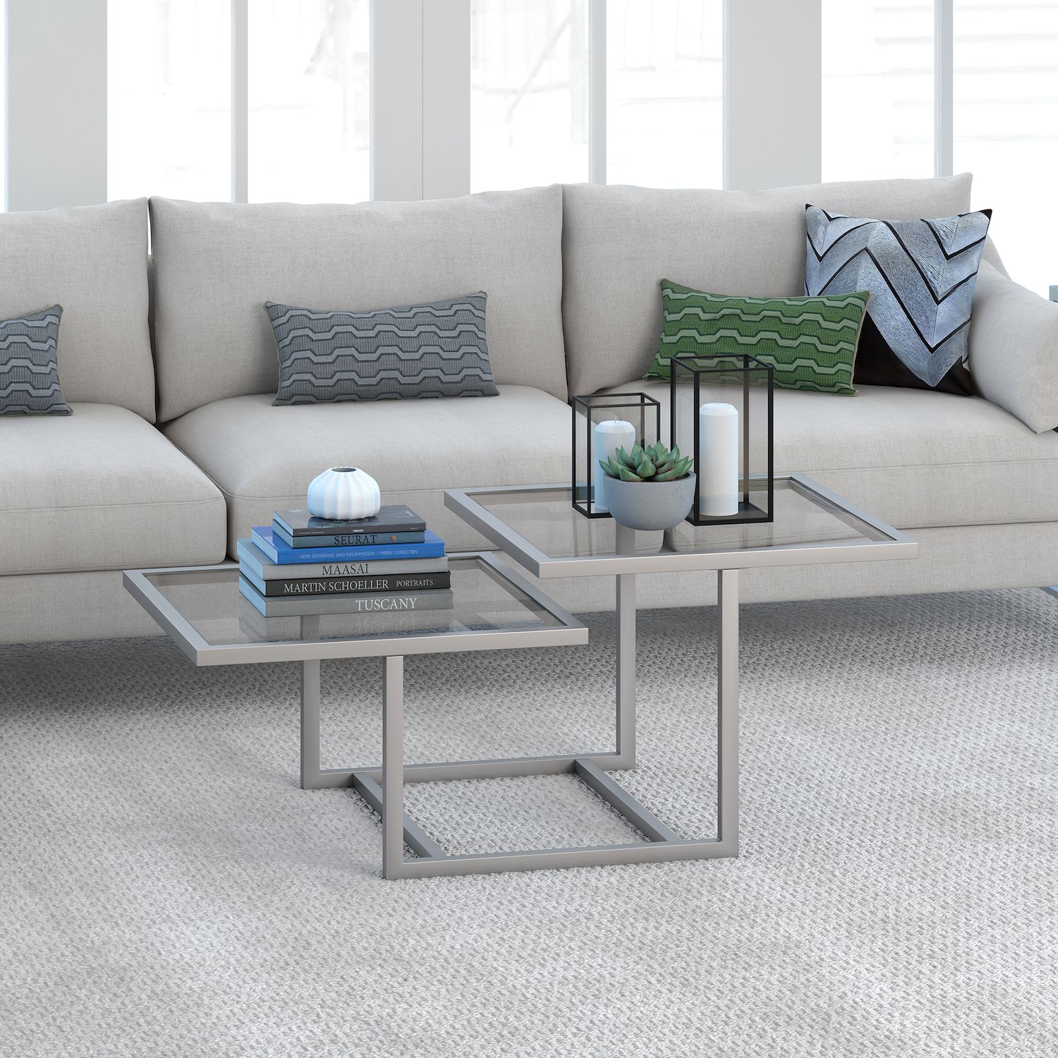 Finley and Sloane Amalie 43'' Wide Square Coffee Table