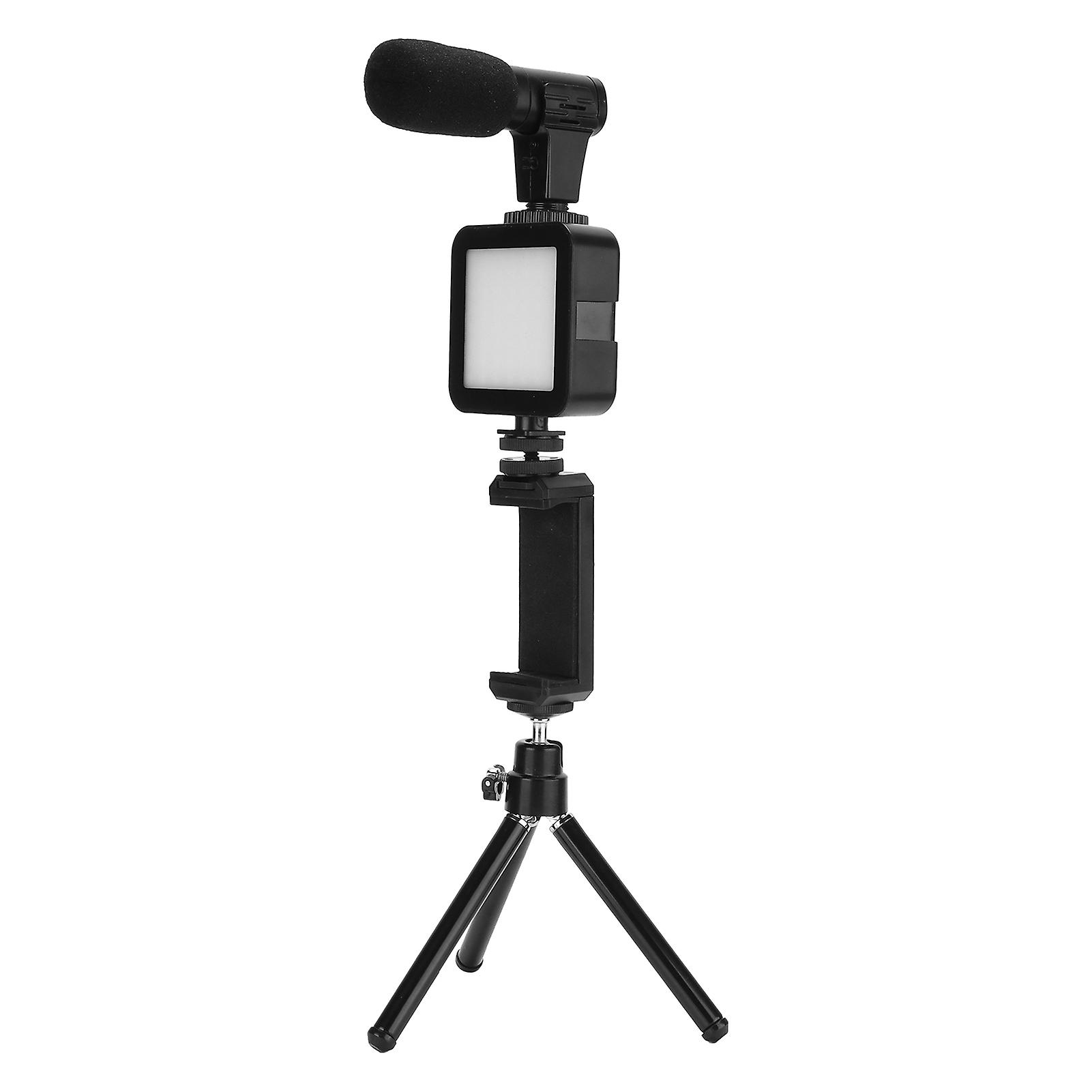 Portable Vloging Kit For Live Streaming Vlog Filming With Microphone/fill Light/desktop Tripod