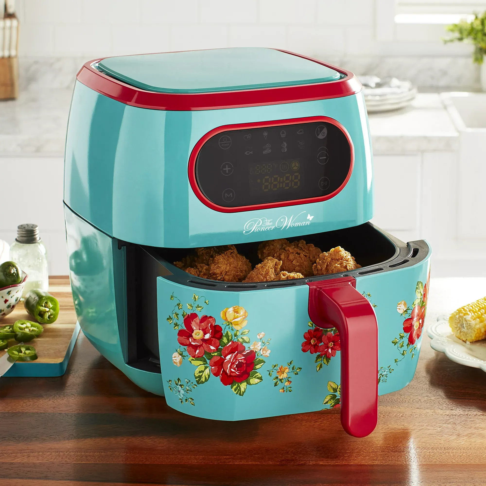 The Pioneer Woman Vintage Floral 6.3 Quart Air Fryer with 13.46