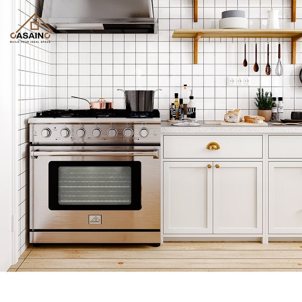 36 inch. 6.0 cu. ft. Front Control Freestanding Gas Range with Oven in Stainless Steel