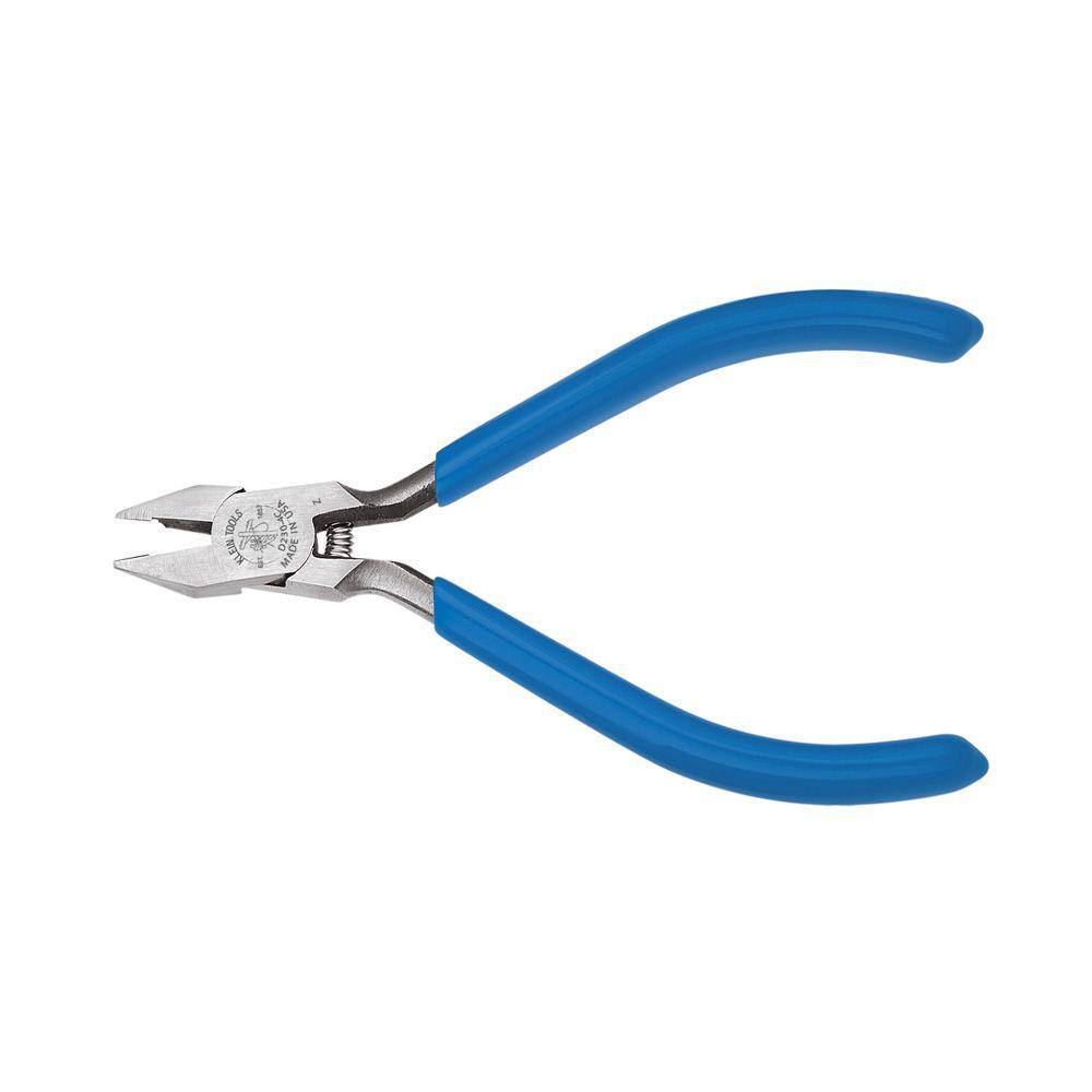 Klein Tools 4 in. Electronics Midget Diagonal Cutting Pliers-Nickel Ribbon Wire Cutters D230-4C