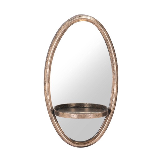 Luxe Oval Mirrored Shelf Gold