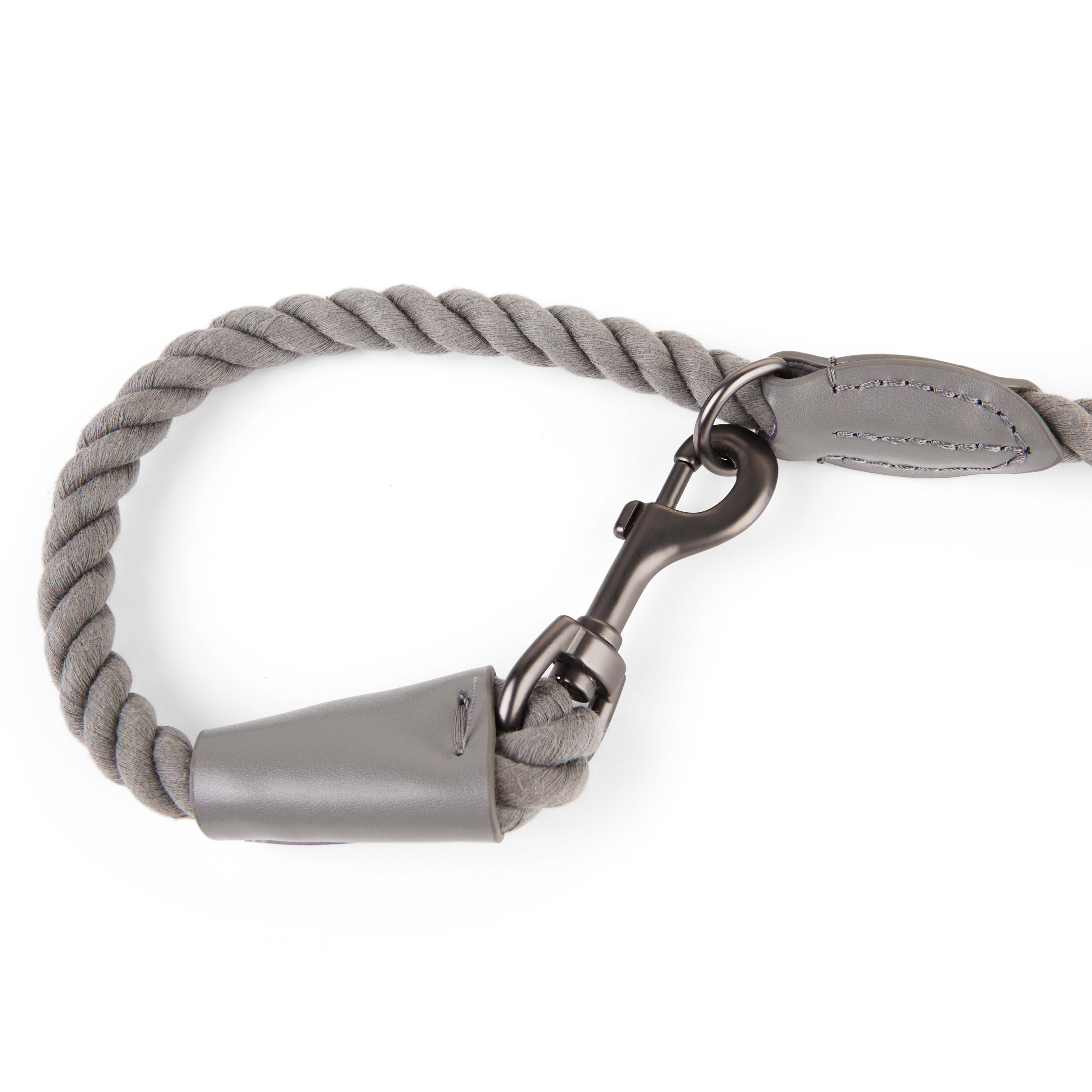 YOULY The Wanderer Multi-Purpose Grey Rope Dog Leash， 6 ft.