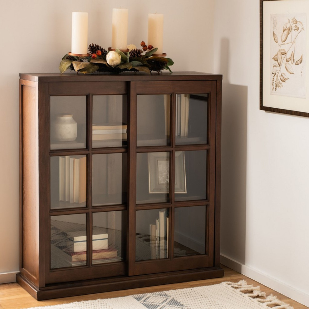 Rhonda 3 Tier Bookcase Dark Teak   Transitional   Bookcases   by Peachtree Fine Furniture  Houzz