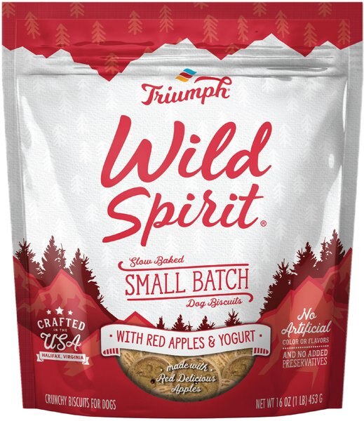 Triumph Wild Spirit Slow Baked Small Batch With Red Apples and Yogurt Biscuits Dog Treats