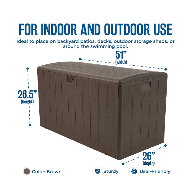 Plastic Development Group Weather resistant Resin Outdoor Storage Patio Deck Box With Soft close Lid