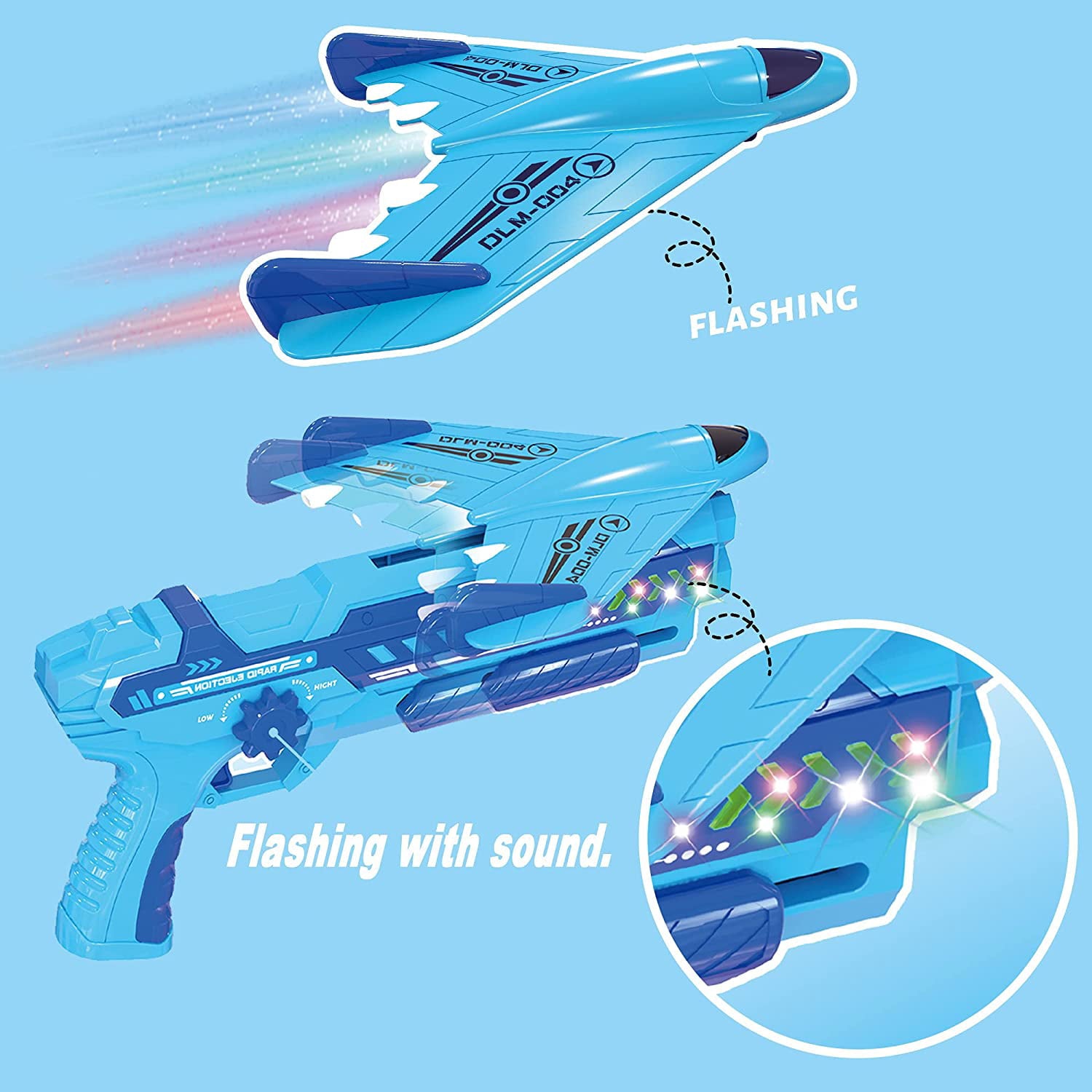 SUNPIN Airplane Toy with LED Light for boy，Outside Toys for Toddler Boys Made of Soft Foam， Birthday Gift