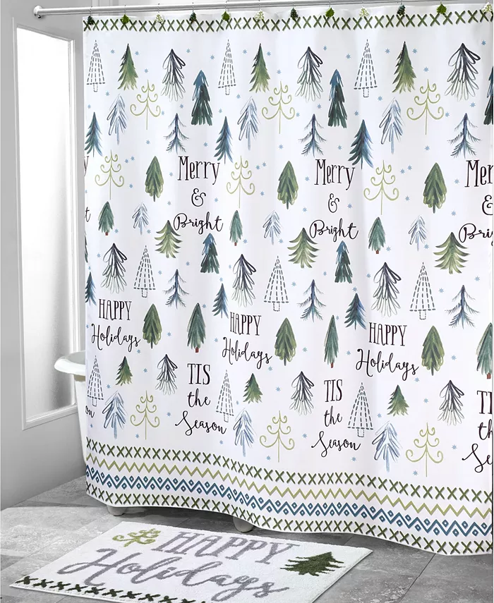 Avanti Christmas Trees Holiday Printed Shower Curtain 72 x 72