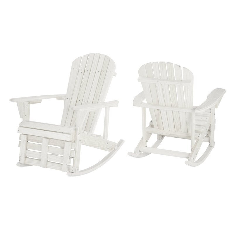 Zero Gravity Collection Adirondack Rocking Chair with Built-in Footrest (2 Pack) - Overstock - 33252666