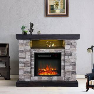 FESTIVO 40 in. Freestanding Electric Fireplace in Gray FFP20163