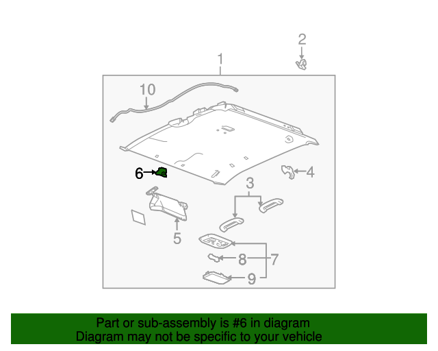 Genuine OE GM Sun-Visor Retainer - 15114476