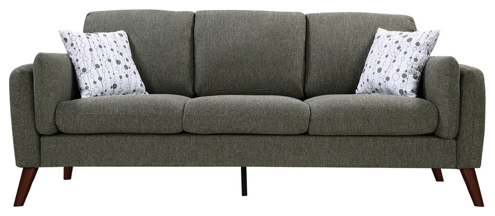 Winston Linen Sofa Couch With USB Charger and Tablet Pocket   Modern   Sofas   by Lilola Home  Houzz