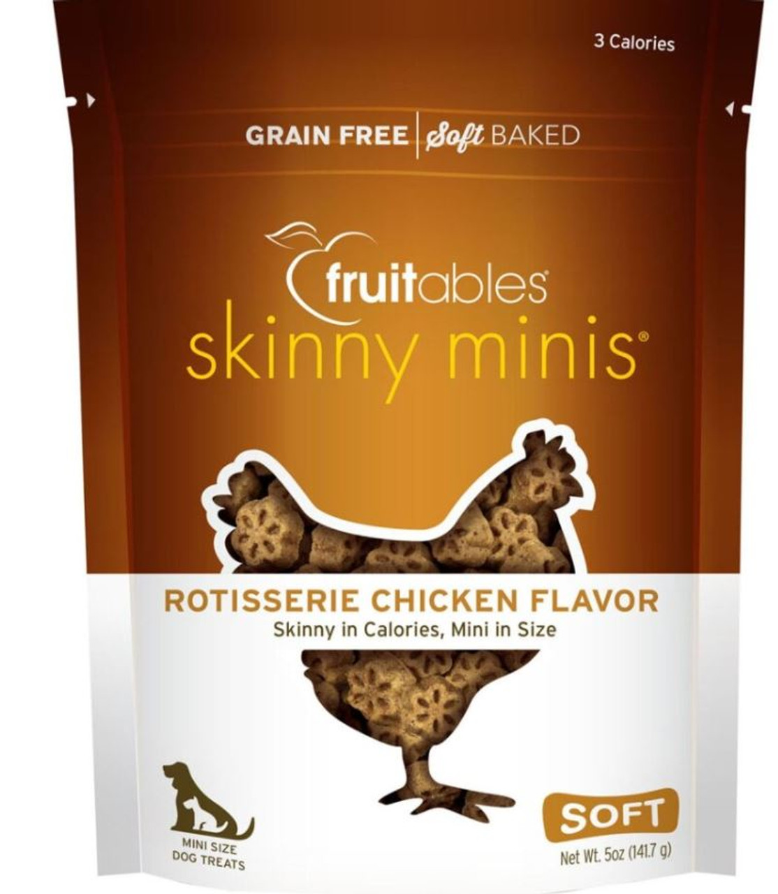 Fruitables Skinny Minis Grain Free Rotisserie Chicken Soft Dog Chews， 5 Oz.