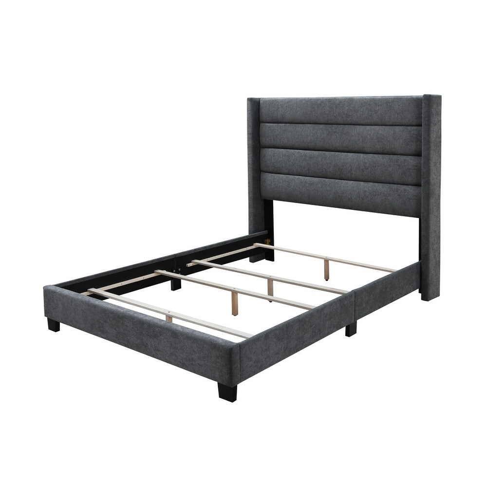 George Upholstered Wingback Platform Bed