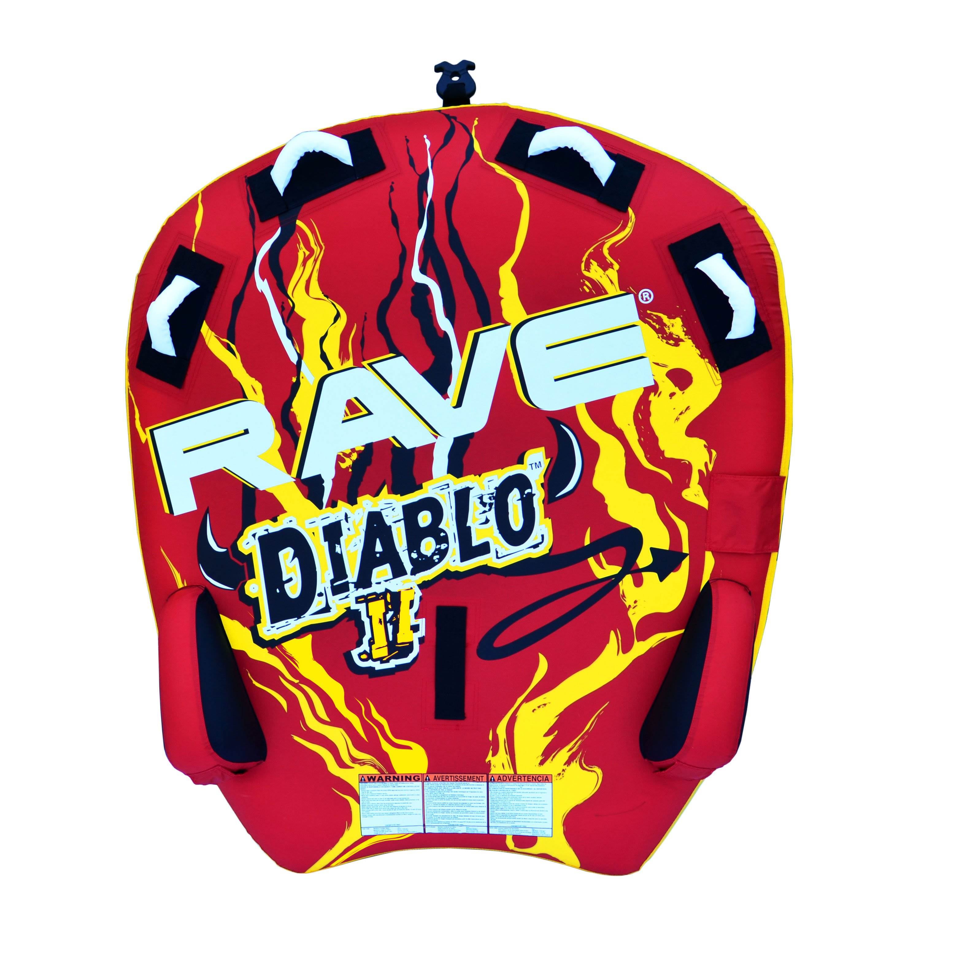 RAVE Sports Diablo II Inflatable 2 Person Rider Towable Boat Water Tube Raft