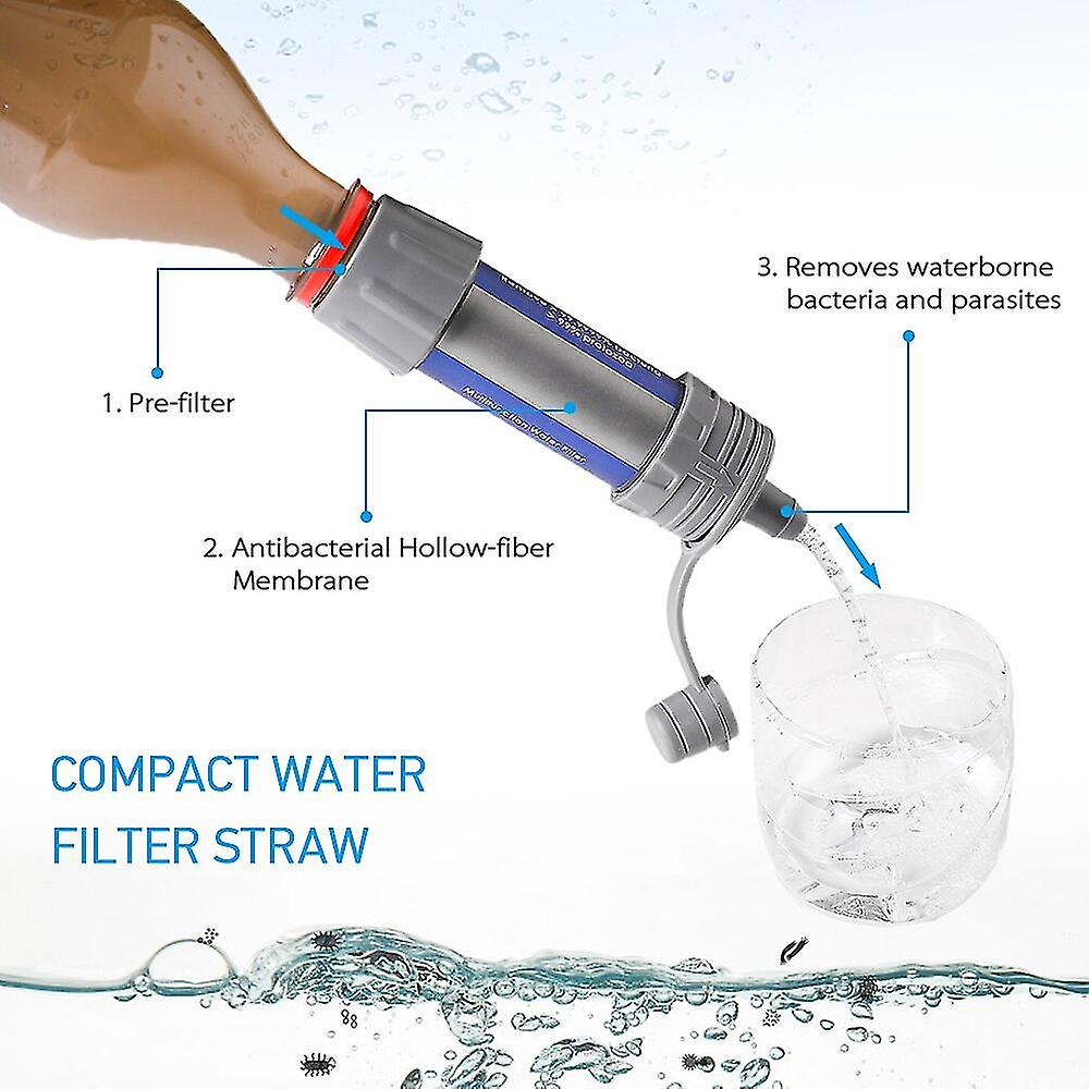 Outdoor Portable Water Filter Straw Water Filtration Purifier System With 5000 Liters For Emergency Camping Survival Tool