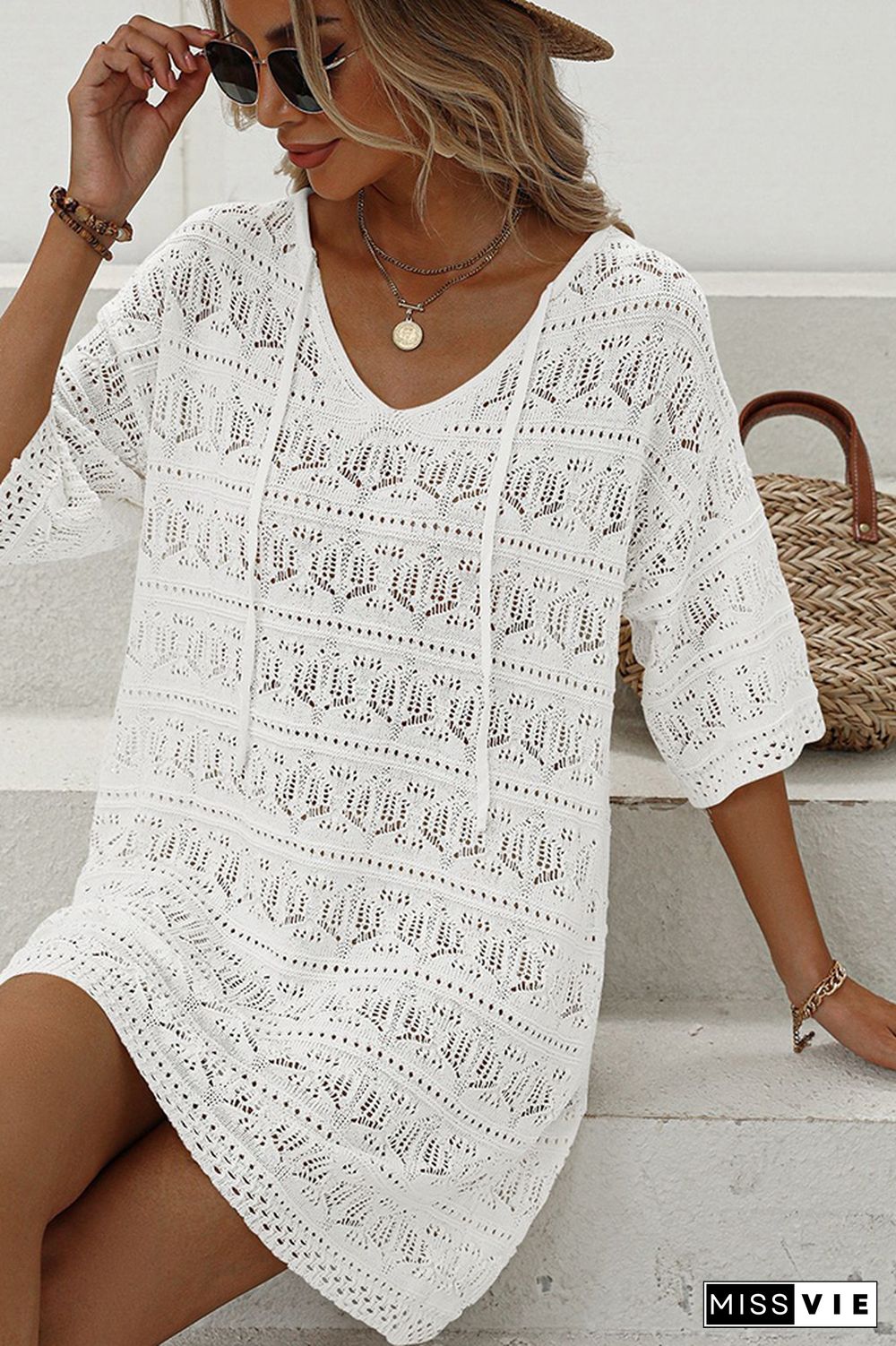 Hollow Out Beach Dress Cover Up