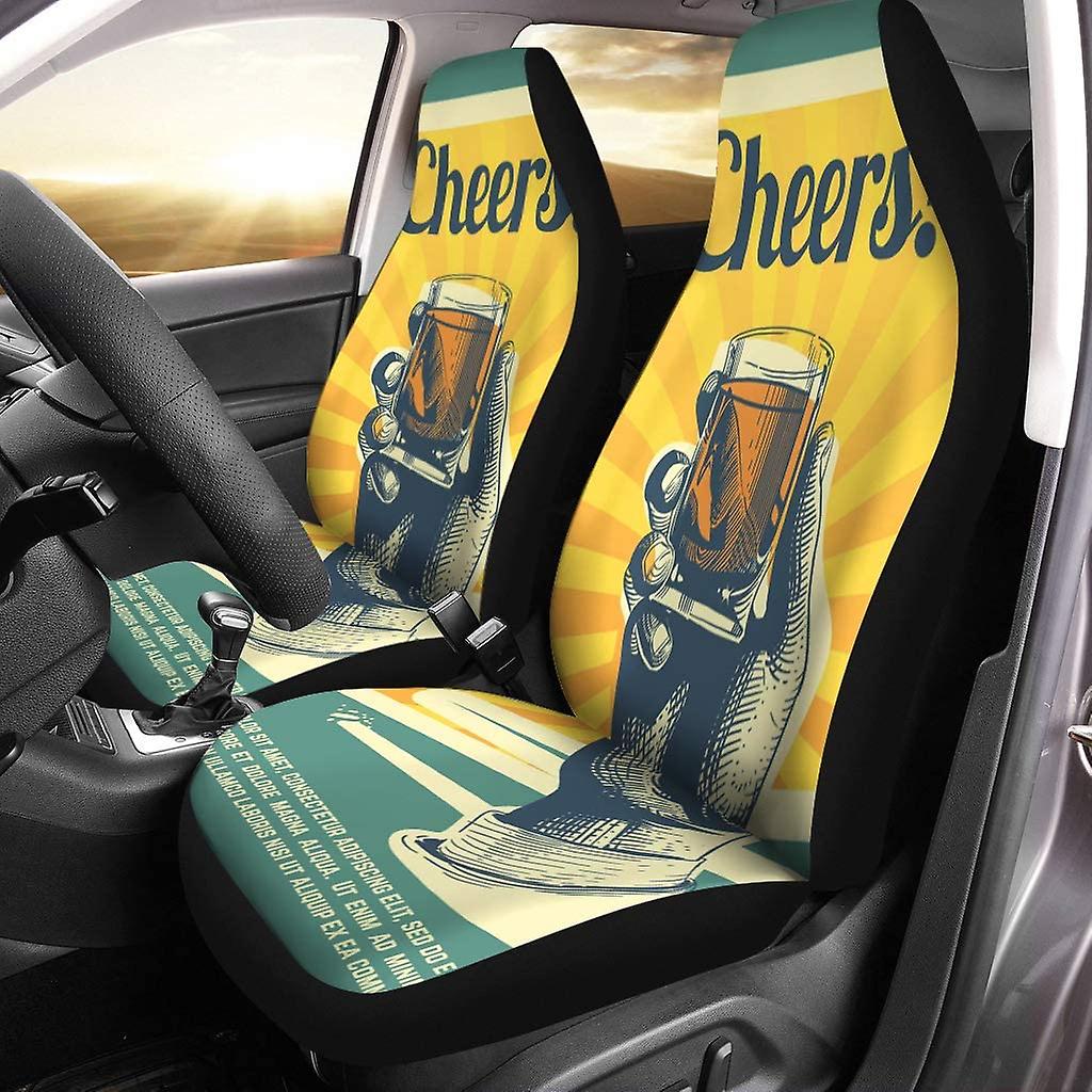 Set Of 2 Car Seat Covers Cheers Universal Auto Front Seats Protector Fits For Car，suv Sedan，truck