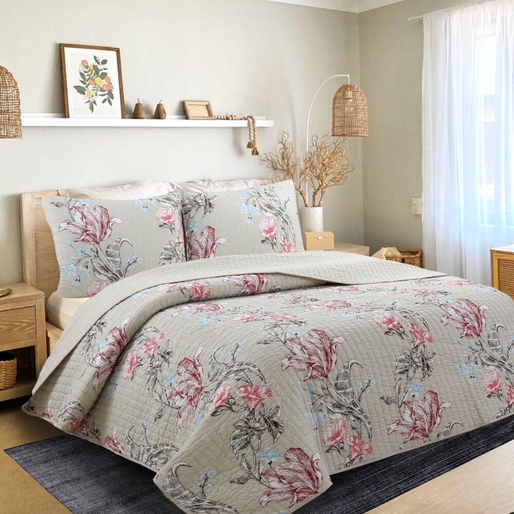 Cozy Line Morning Glory Floral Cotton Quilt Bedding Set