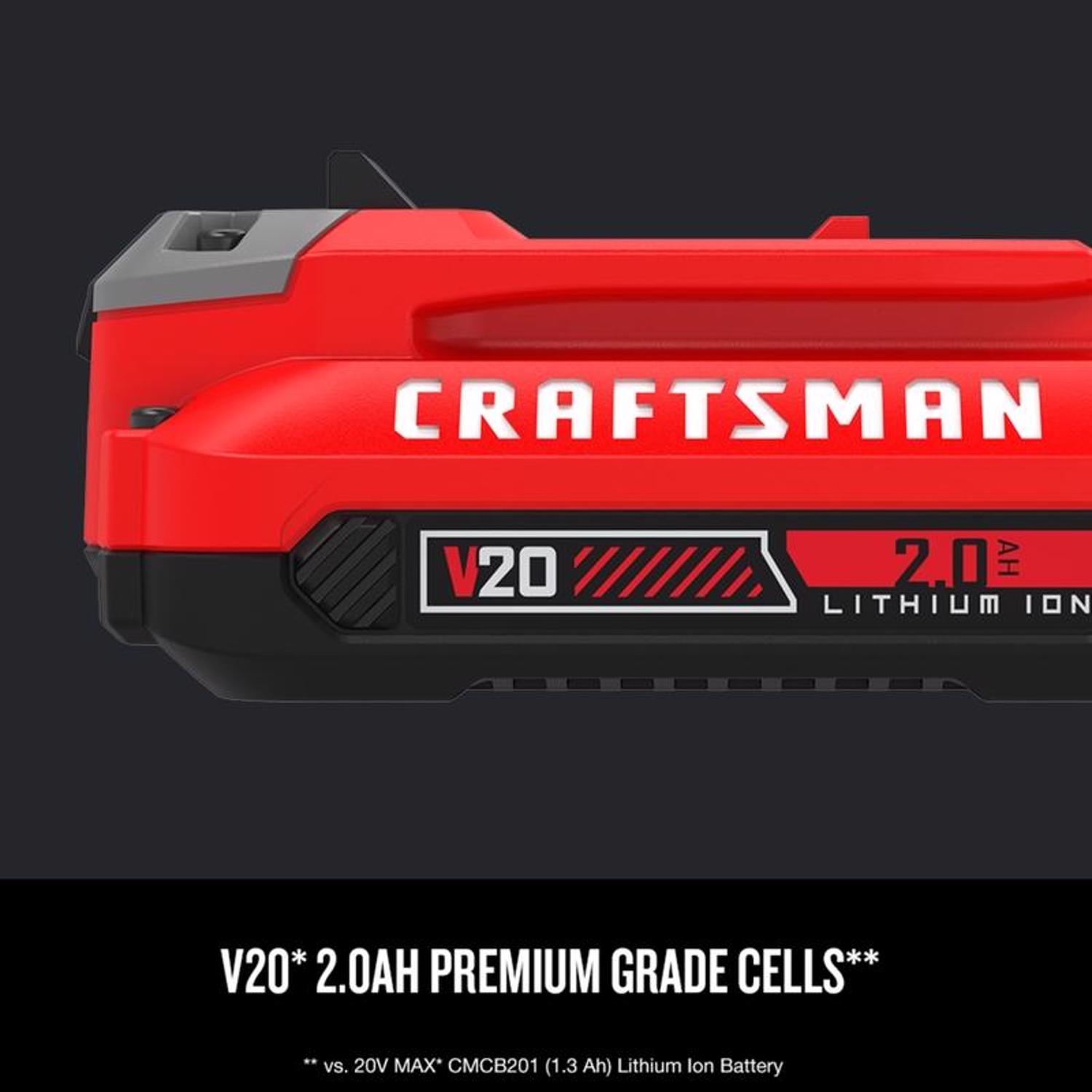 Craftsman V20 CMCB202 20 V 2 Ah Lithium-Ion Battery Pack 1 pc