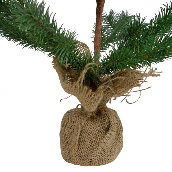 2' Ponderosa Pine Artificial Christmas Tree Jute Base Decoration Unlit