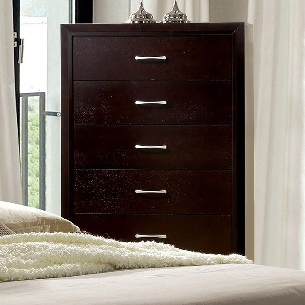 Hoss Contemporary Espresso 5 Drawer Chest by Furniture of America