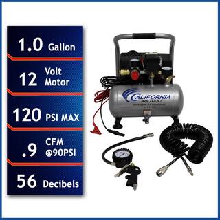 California Air Tools Light and Quiet 1.0 Gal. 12-Volt (Car Battery Operated) Steel Tank Portable Air Compressor 12V1P10S