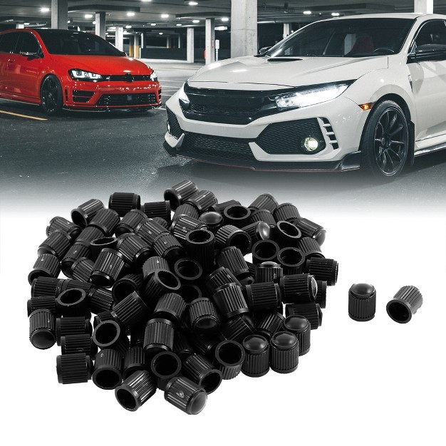 Unique Bargains Plastic Tire Valve Stem Caps Black 13mm X 10mm 100pcs Auto Car Motorcycle Truck