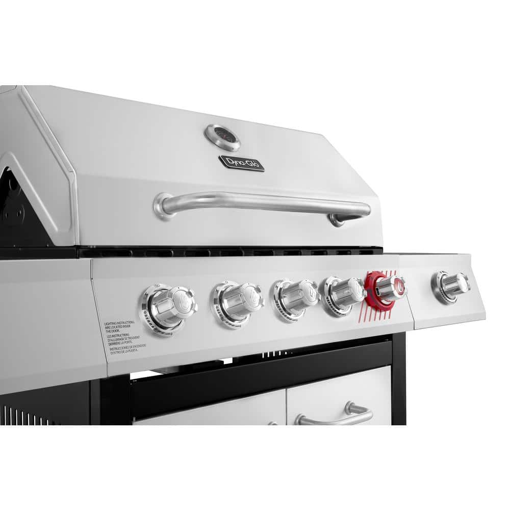 Dyna-Glo 5-Burner Propane Gas Grill in Stainless Steel with TriVantage Multifunctional Cooking System DGF481CRP-D