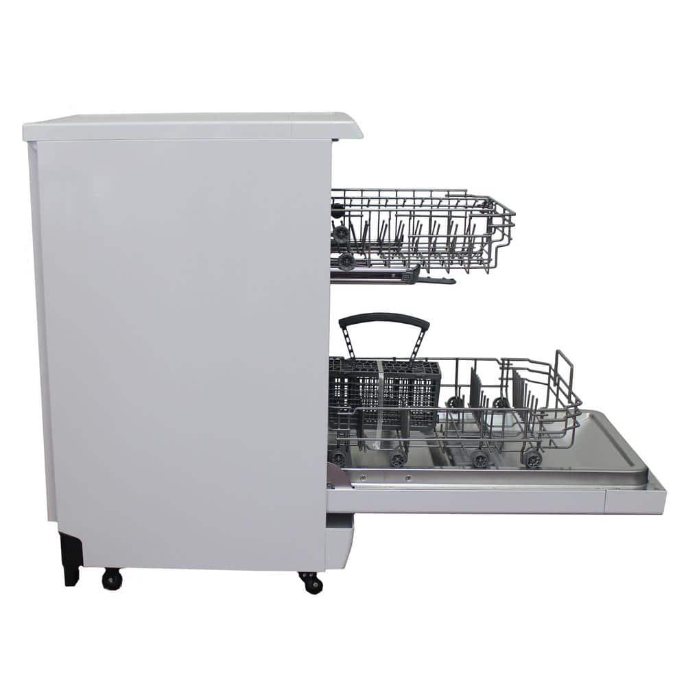 SPT 18 in White Electronic Portable 120volt Dishwasher with 6Cycles with 8 Place Setting Capacity