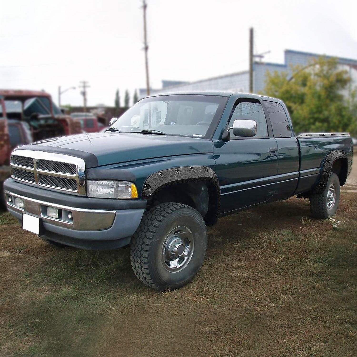 Spec-D Tuning 4PC Front + Rear Rough Texture Pocket Style Fender Flares Compatible with Dodge Ram 1500 2500 3500 1994-2001