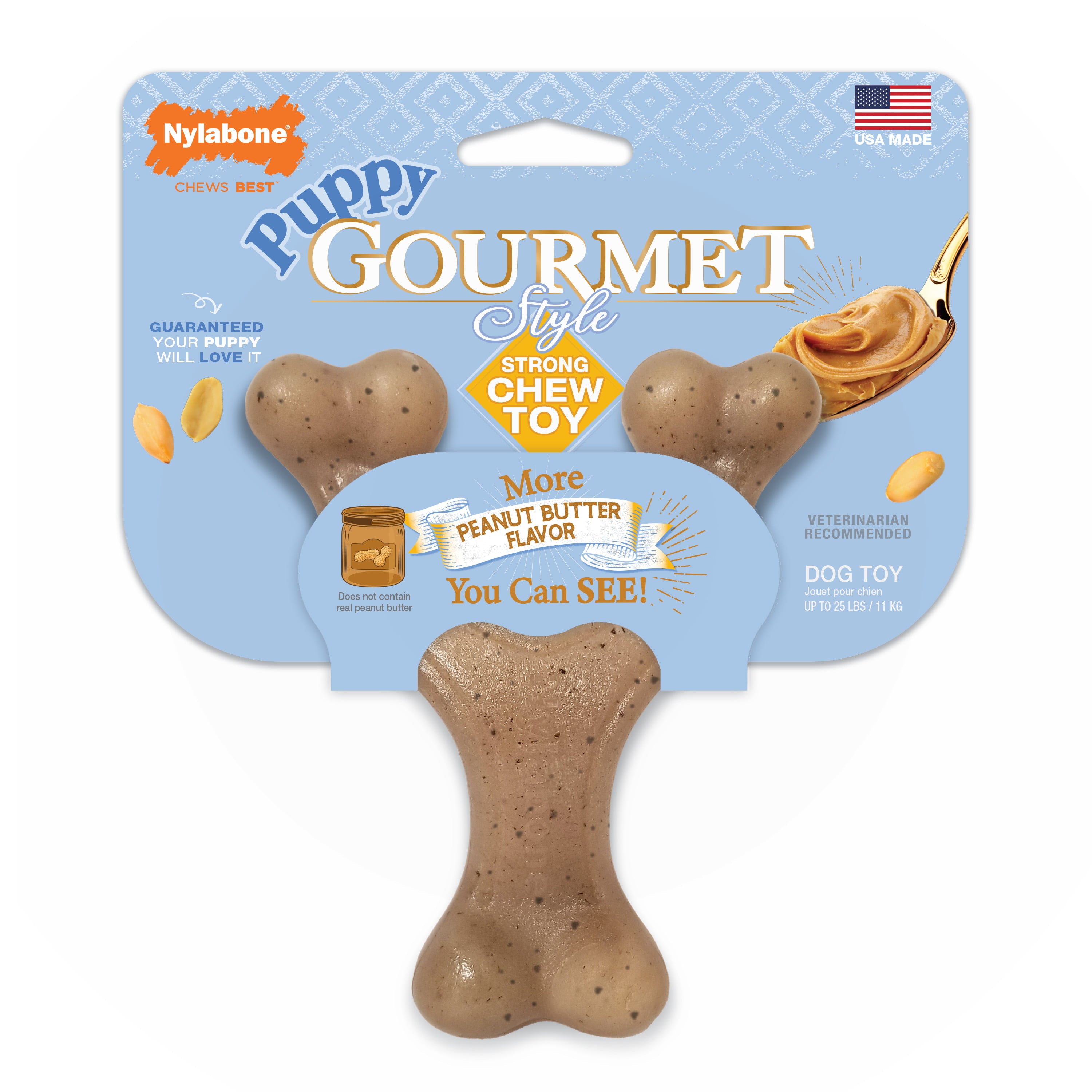 Nylabone Puppy Gourmet Style Strong Chew Toy Peanut Butter Small/Regular (1 Count)