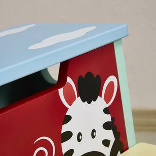 Tatayosi Blue MDF Animal Step Stool for Kids Top panel can be opened J-H-B05367932