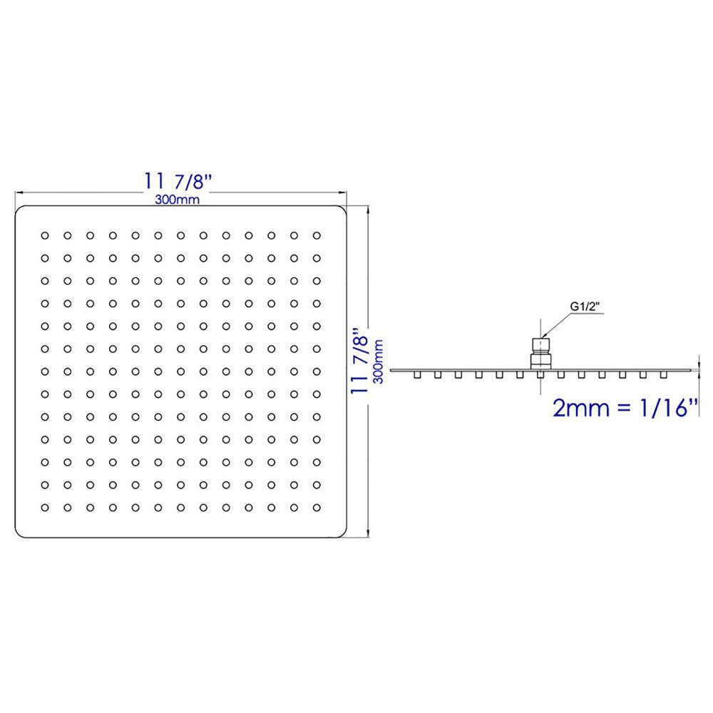 ALFI BRAND 1-Spray 12 in. Single Ceiling Mount Fixed Rain Shower Head in Brushed Stainless Steel RAIN12S-BSS