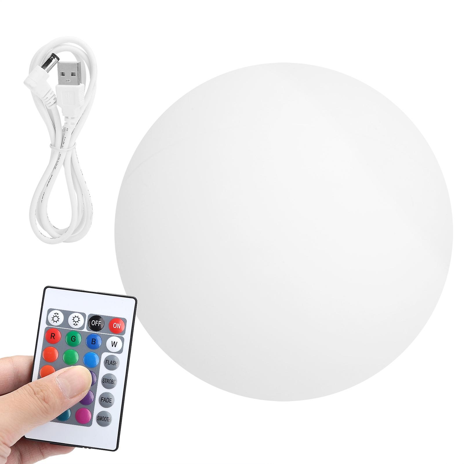 LED 16 Colors Remote Control Night Light USB Charging Waterproof Spherical Lamp (20cm)