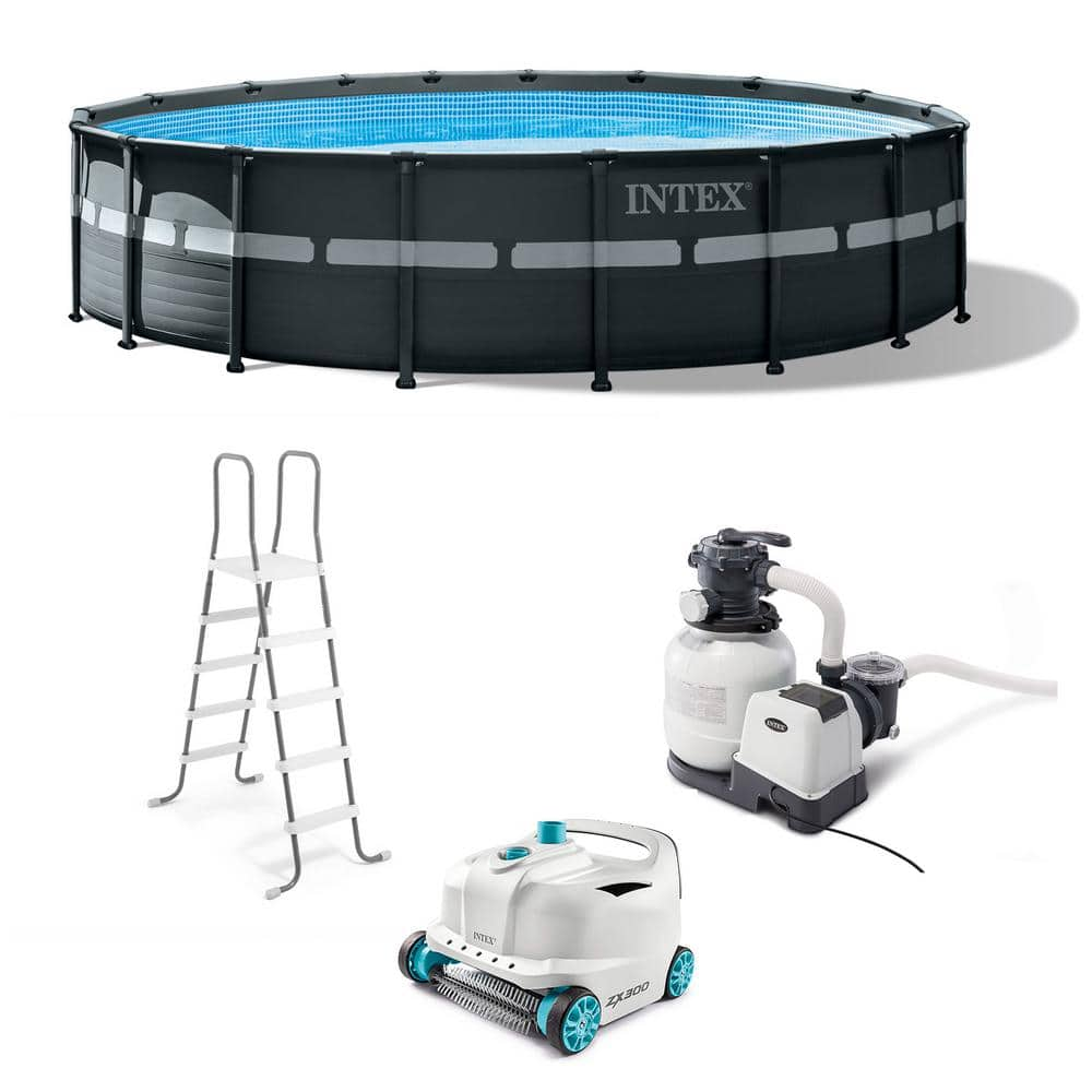 INTEX 18 ft. x 52 in. Ultra XTR Above Ground Pool Set w/Pump Bundle w/Cleaner Robot 26329EH + 28005E