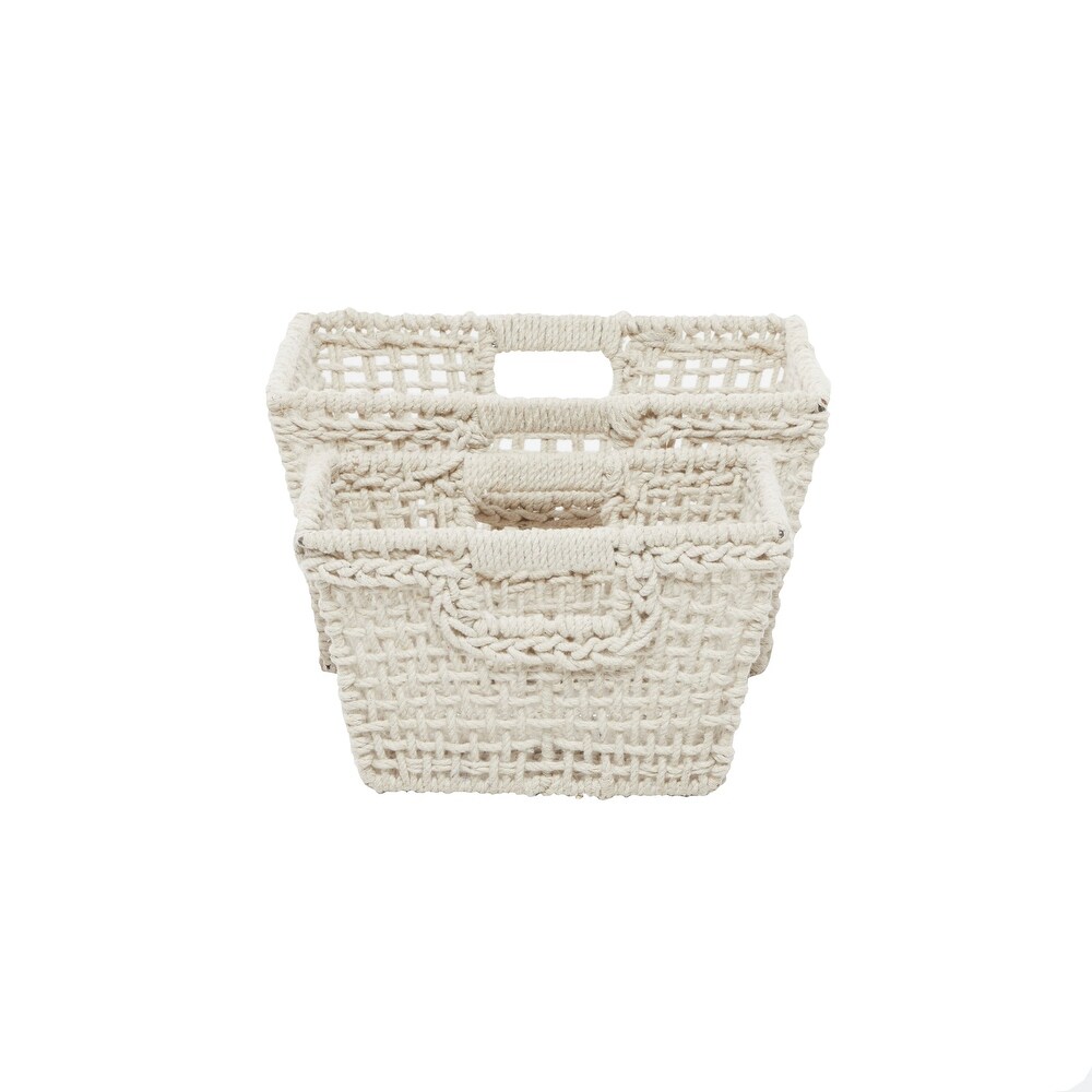 Cotton Farmhouse Storage Basket (Set of 2)   S/2 9\