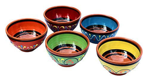 Terracotta Salsa Bowl Set of 5 - Hand Painted From Spain