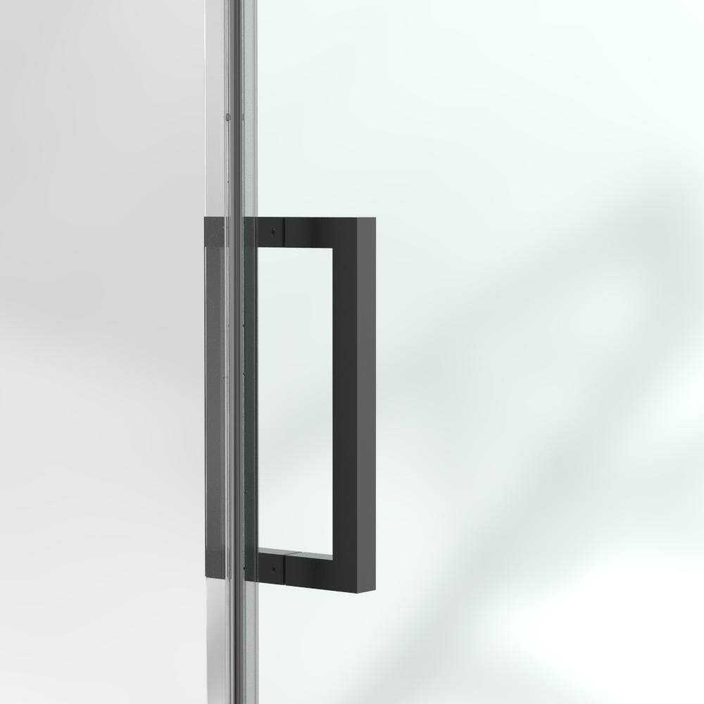 niveal Essen 60 in. W x 60 in. H Sliding Semi-Frameless Tub Door in Matte Black Finish LU7151-6060MB