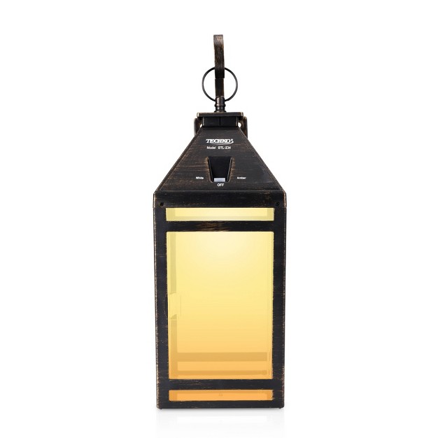 Solar Portable Hanging Outdoor Lantern With Hanger Black Techko Maid