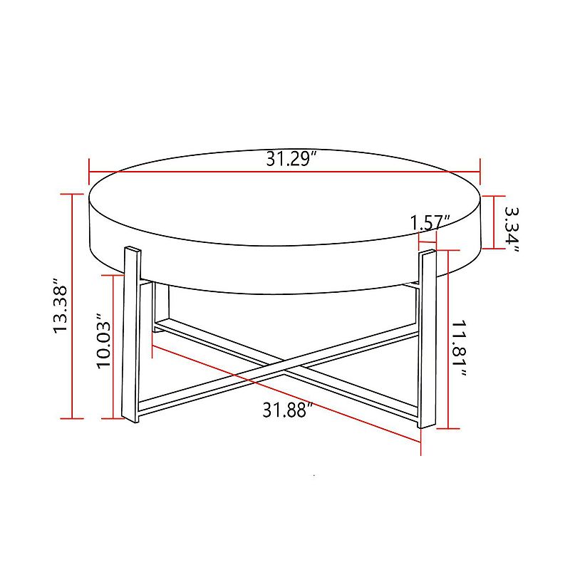 F.C Design 31.29 Modern Retro Splicing Round Coffee Table