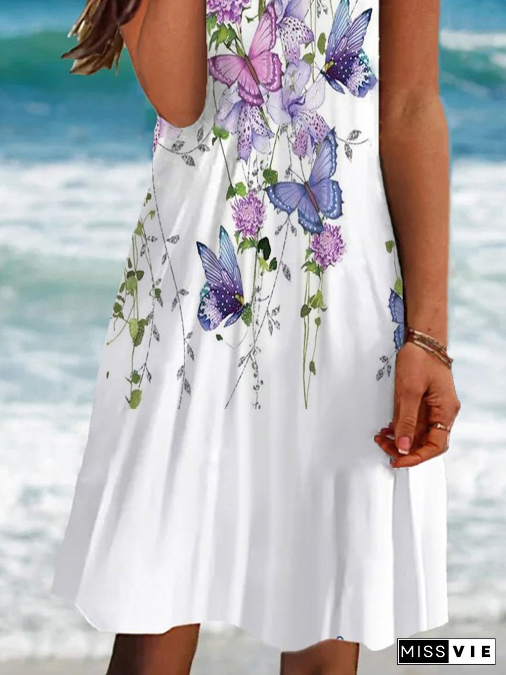 Floral Casual Short Sleeve A-line Dress