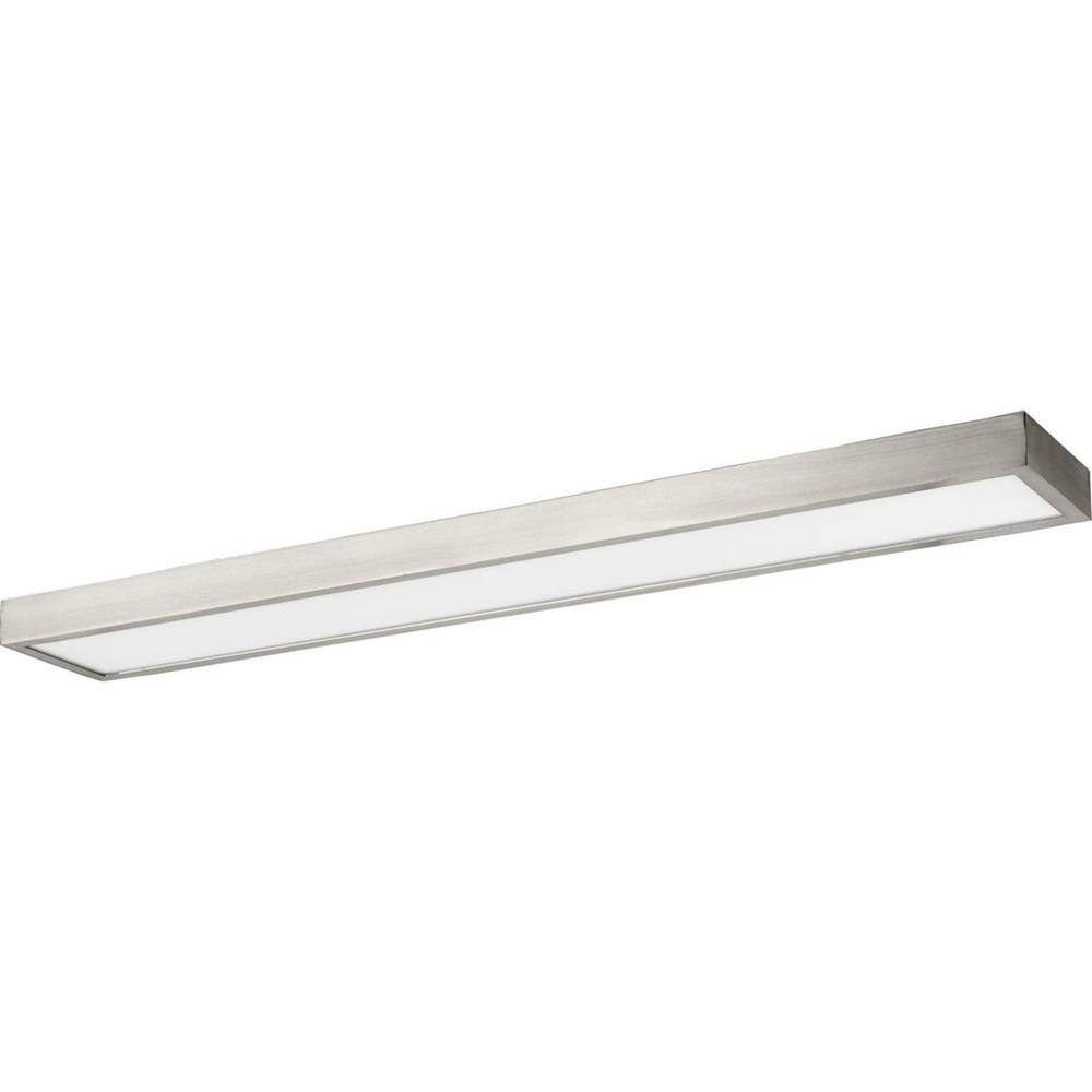 Progress Lighting Everlume Collection 1-Light Brushed Nickel Frosted Glass LED Modern Bath Vanity Linear Panel Light P300306-009-CS