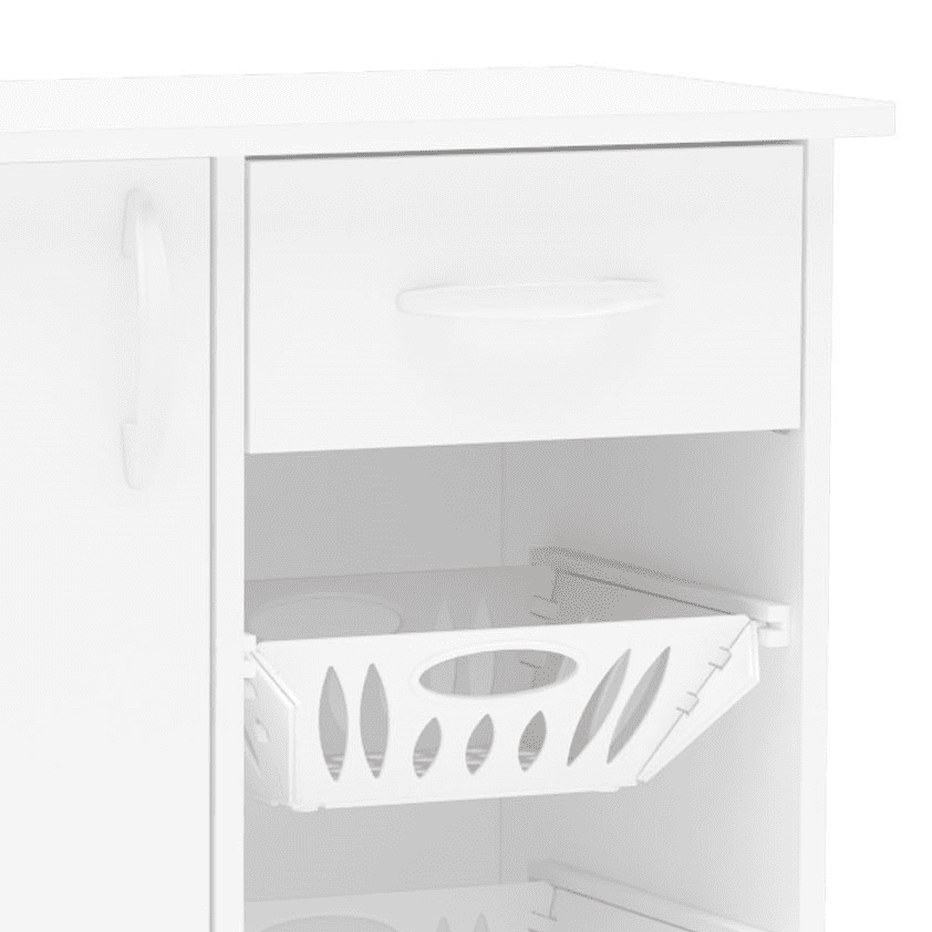 Boahaus Tours Kitchen Pantry， White， 1 Drawer， 3 Fruit Bowls， 1 Door， 2 Shelves