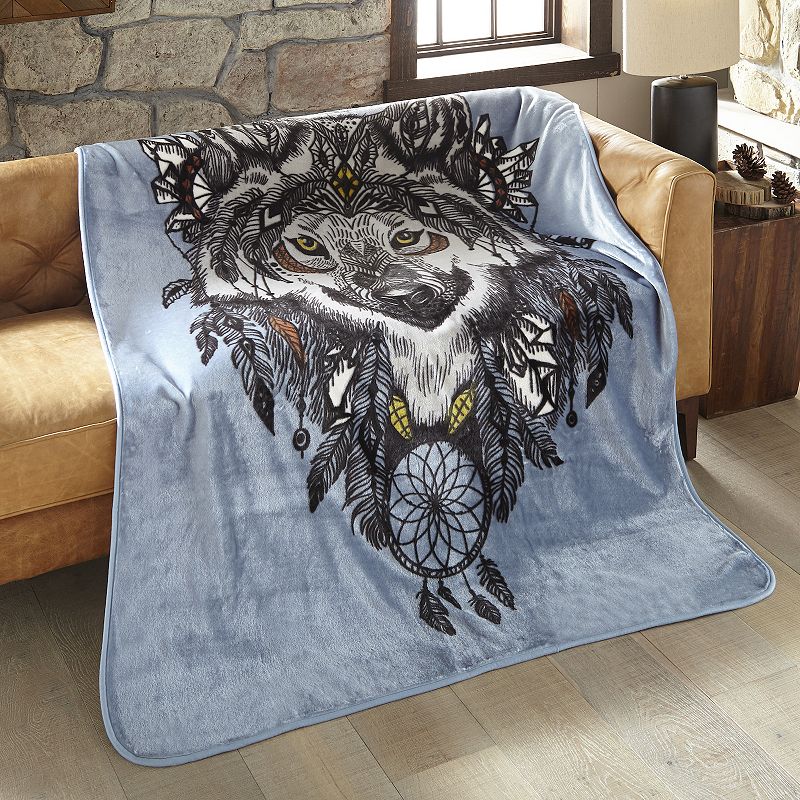 Shavel Home Wolf Dreamcatcher High Pile Oversized Luxury Throw