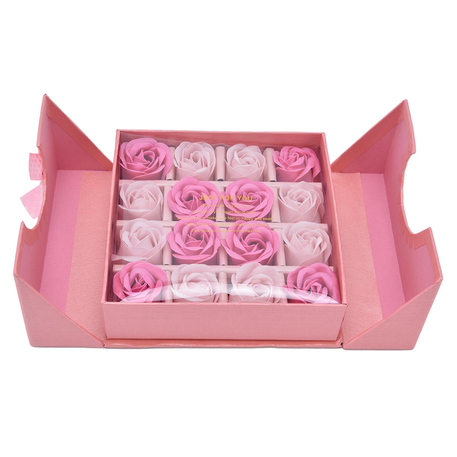 16pcs Gradient Color Soap Rose Artificial Rose Flowers For Wedding Birthday Christmas Eve Gift