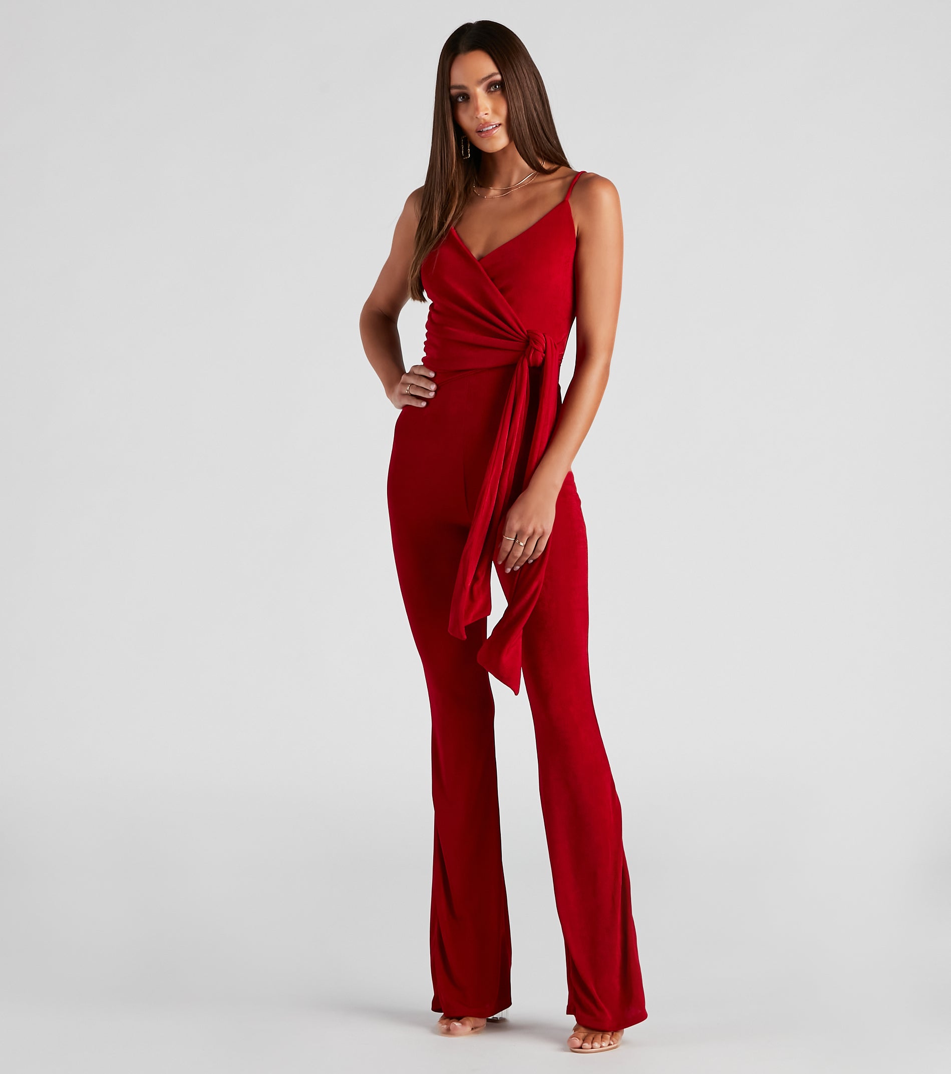 Tied In Knots Surplice Jumpsuit